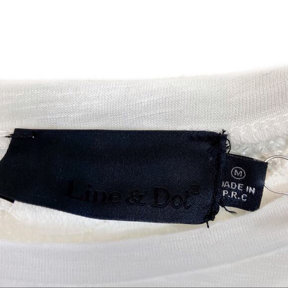 Line & Dot Top Oversized Romantic White Lace Back Short Sleeve Size Medium New - Picture 8 of 14